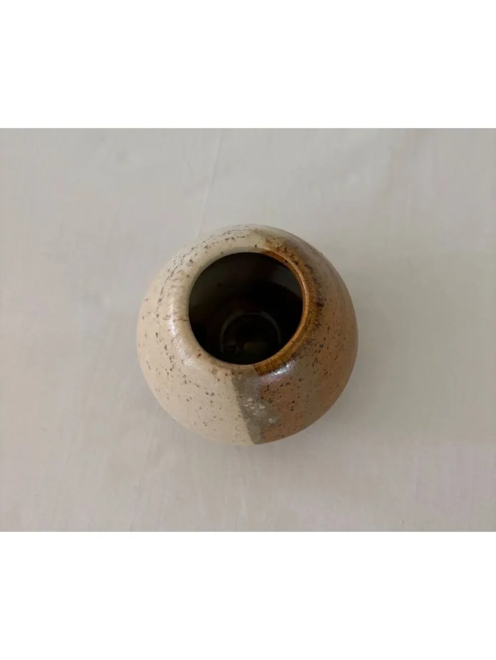 intage Hand-Thrown Dual-Tone Studio Pottery Vase - Signed DB